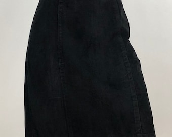90s leather skirt/90s suede skirt/black leather skirt