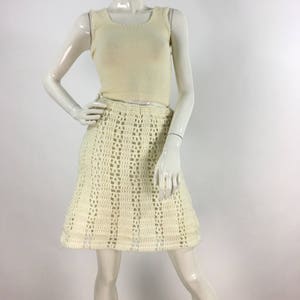 1950s Cream Crochet Skirt/50s Crochet Skirt/off White Crochet Skirt ...