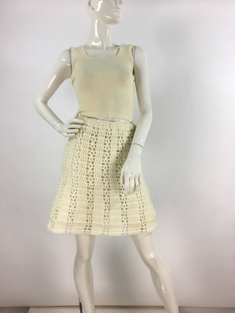 1950s Cream Crochet Skirt/50s Crochet Skirt/off White Crochet - Etsy
