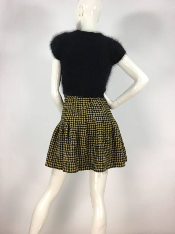 70s houndstooth plaid wool skirt/70s 80s 90s wool… - image 9