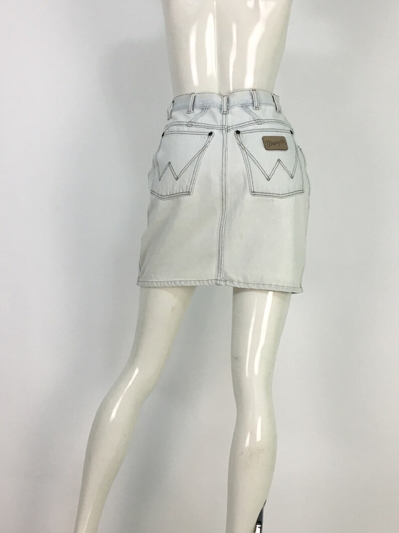 80s wrangler jean skirt1980s wrangler denim skirtvintage white washed denim skirt