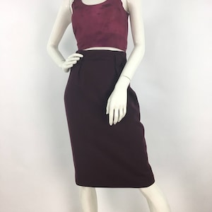 70s Jones New York pencil skirt, wool pencil skirt, 1970s burgundy wool pencil skirt