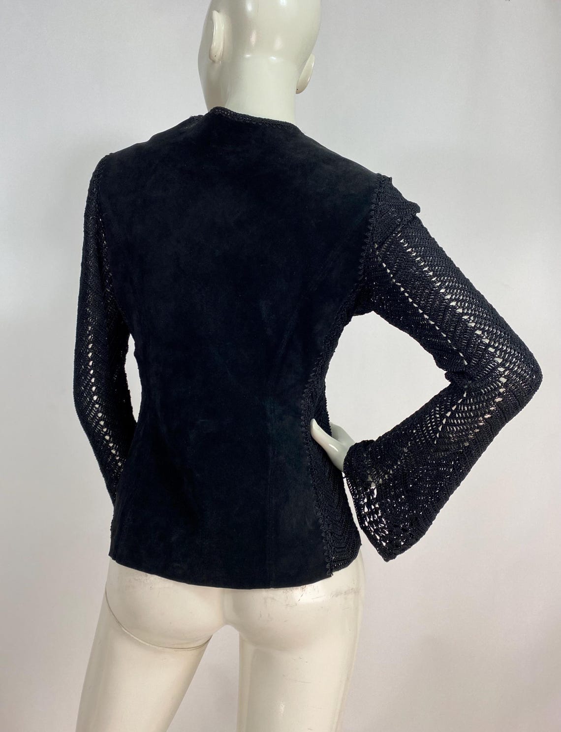 Danier Leather, Suede Crochet Jacket, Light Suede Crochet Jacket Etsy