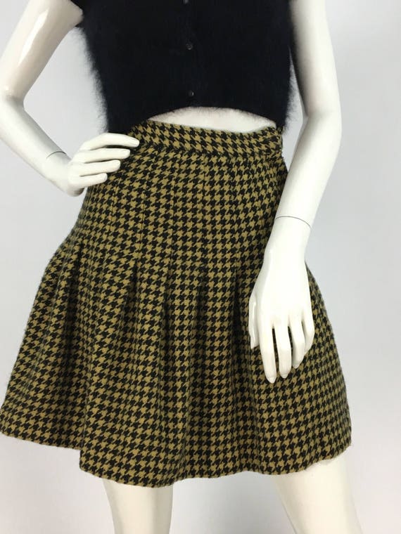 70s houndstooth plaid wool skirt/70s 80s 90s wool… - image 4