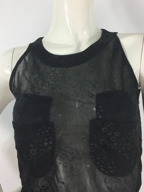 1980s sheer top, black sexy sheer top - image 3