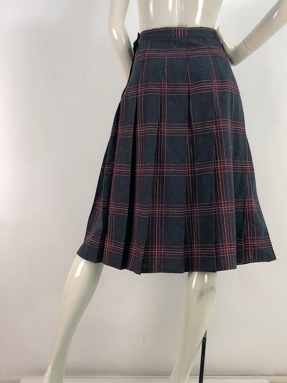 1970s plaid skirt/70s plaid wool - image 5