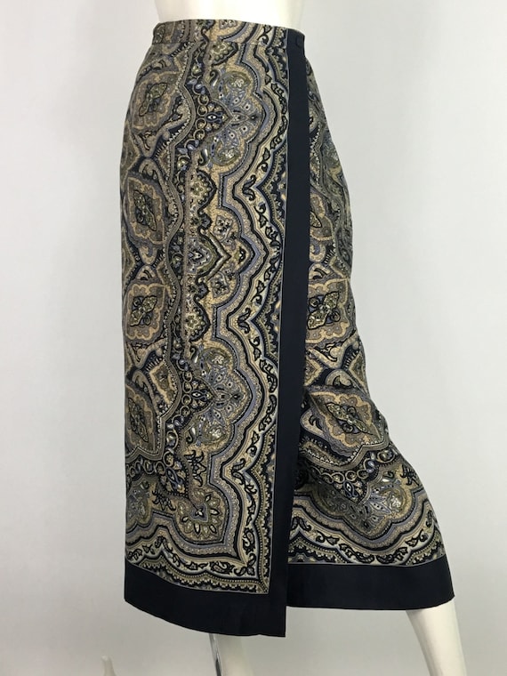 90s silk midi skirt/silk midi skirt/silk wrap