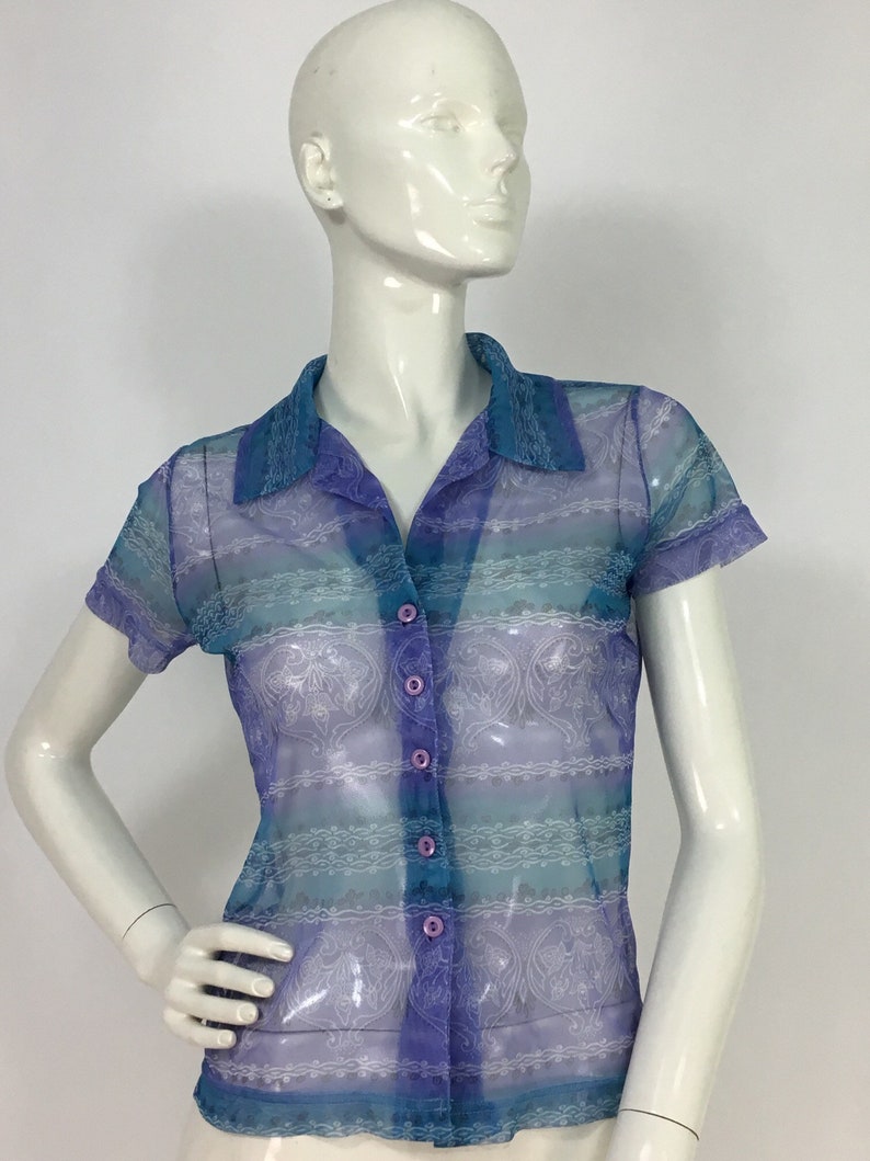 90s sheer blouse1990s sheer blousevintage sheer blouse