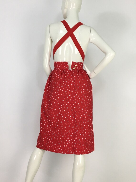 1950s red apron dress/50s retro dress/retro apron… - image 8