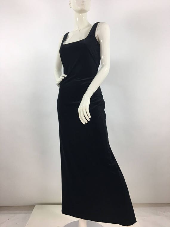 Vintage Algo maxi dress, 90s Algo crushed velvet m