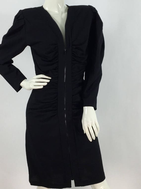 1980s zipper dress/80s dress - image 1