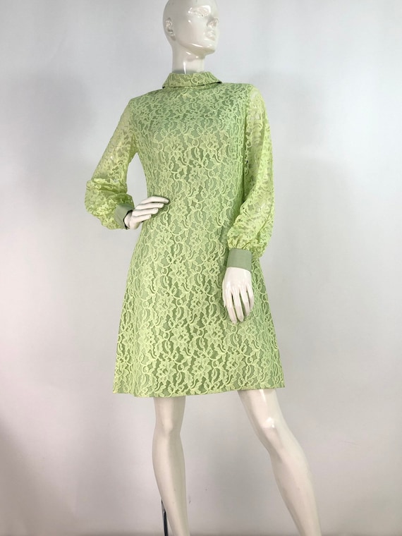 1960s shift dress/vintage shift dress/lace satin … - image 1