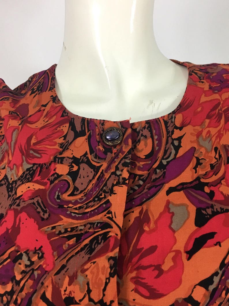 80s bright floral midi dressvintage Michael Phillips