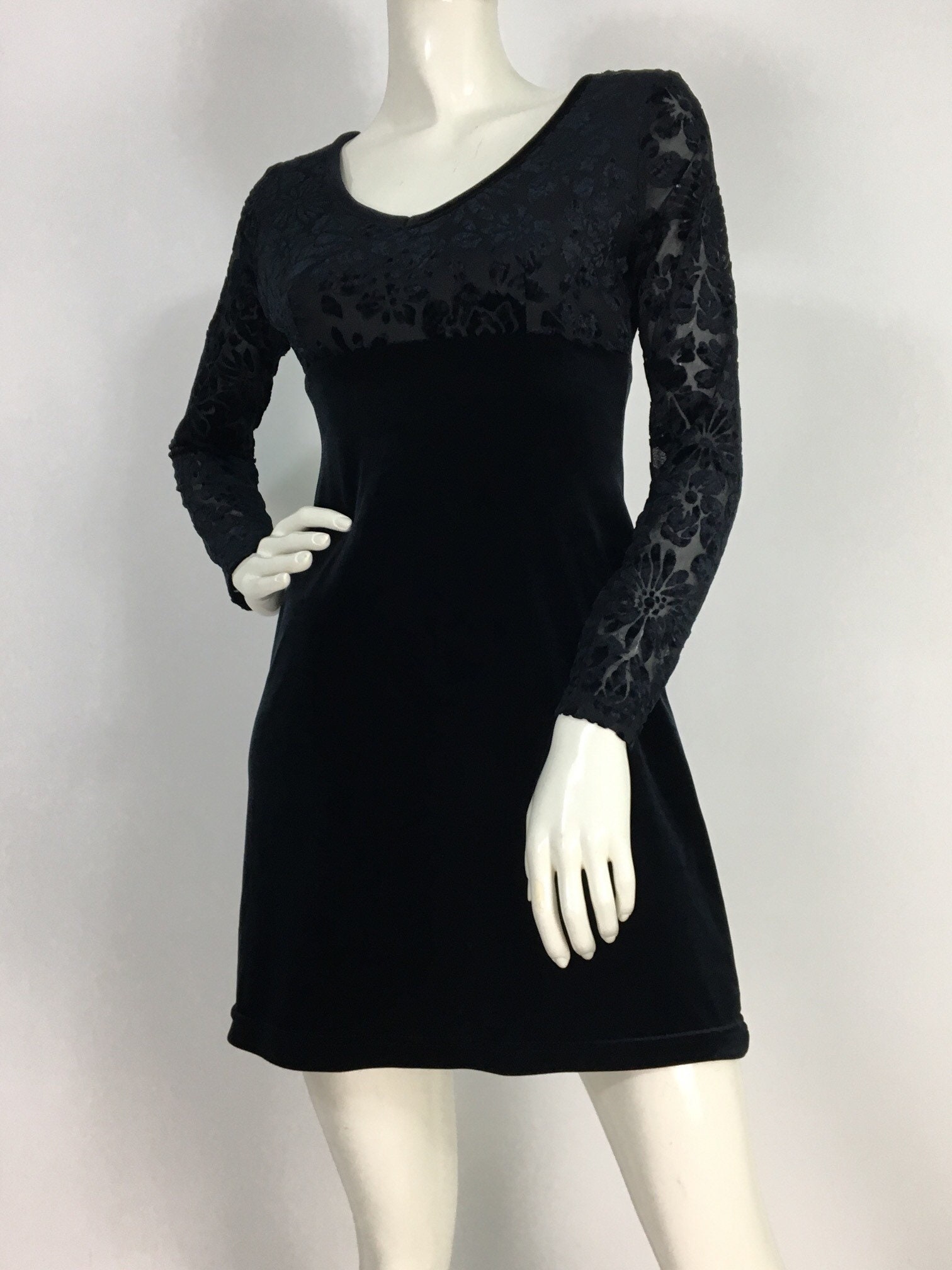 black velvet skater dress