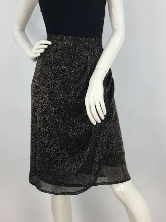 80s Mister Leonard gold shimmering skirt, 1980s Mi