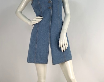 80s jean dress/90s jean dress/denim dress/vintage denim