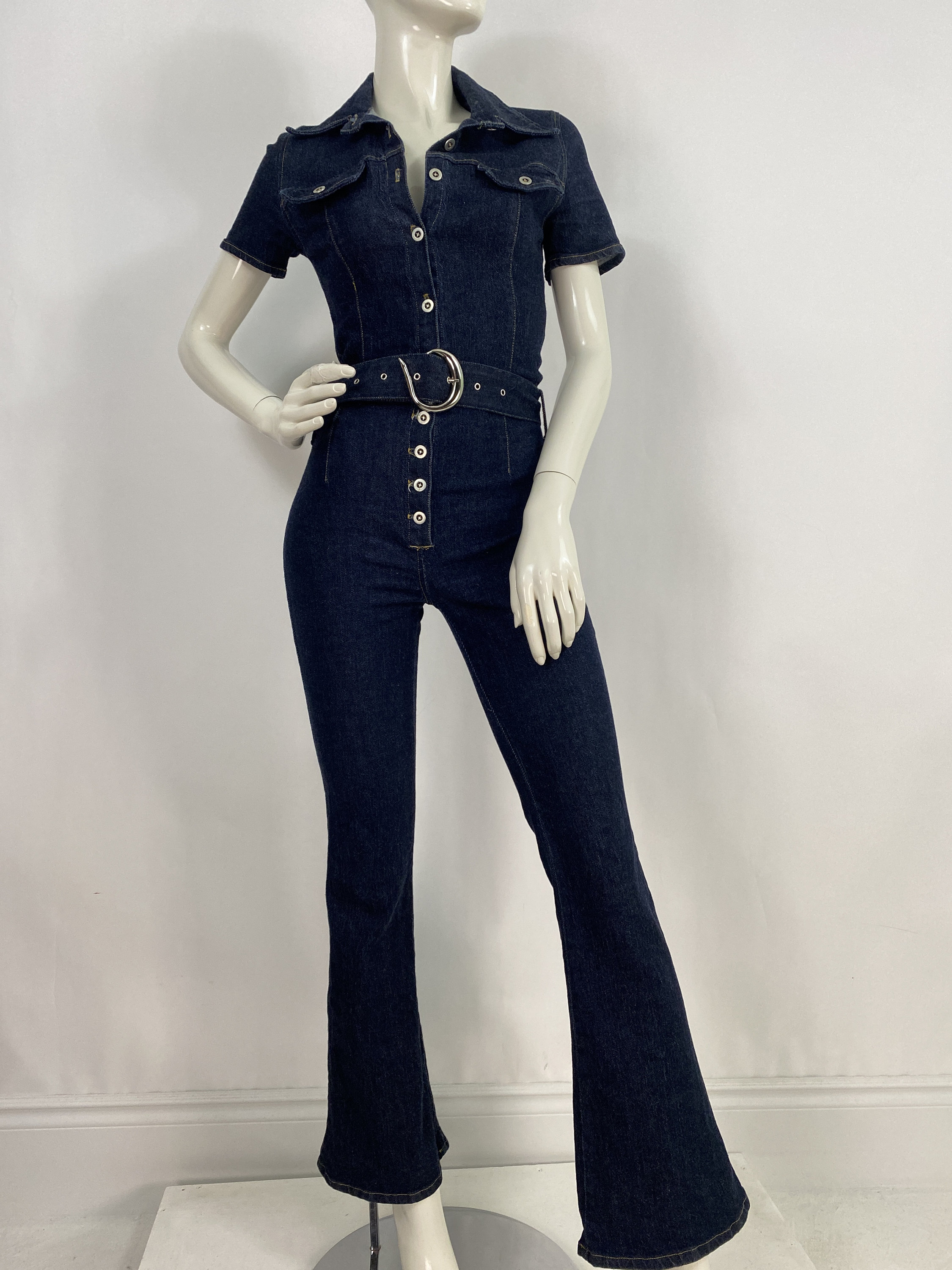 Women's 90s Relaxed Denim Jumpsuit, Women's Clearance