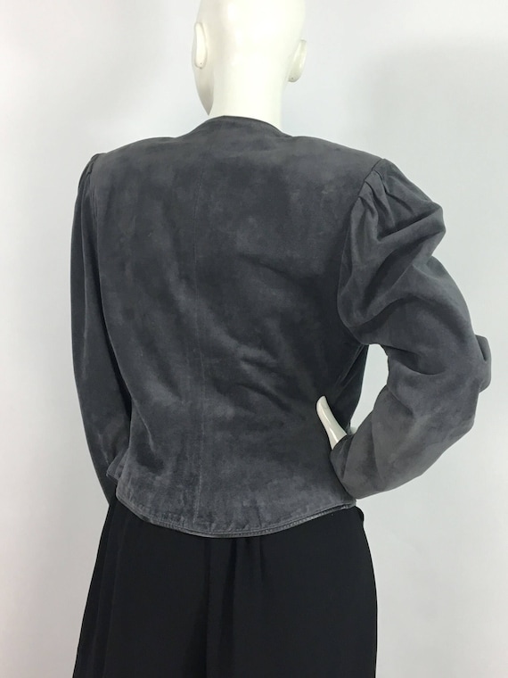 80s 90s Danier leather jacket/grey leather jacket - image 7