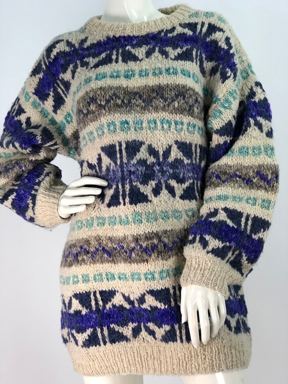 Oversized sweater/vintage sweater/70s wool sweater