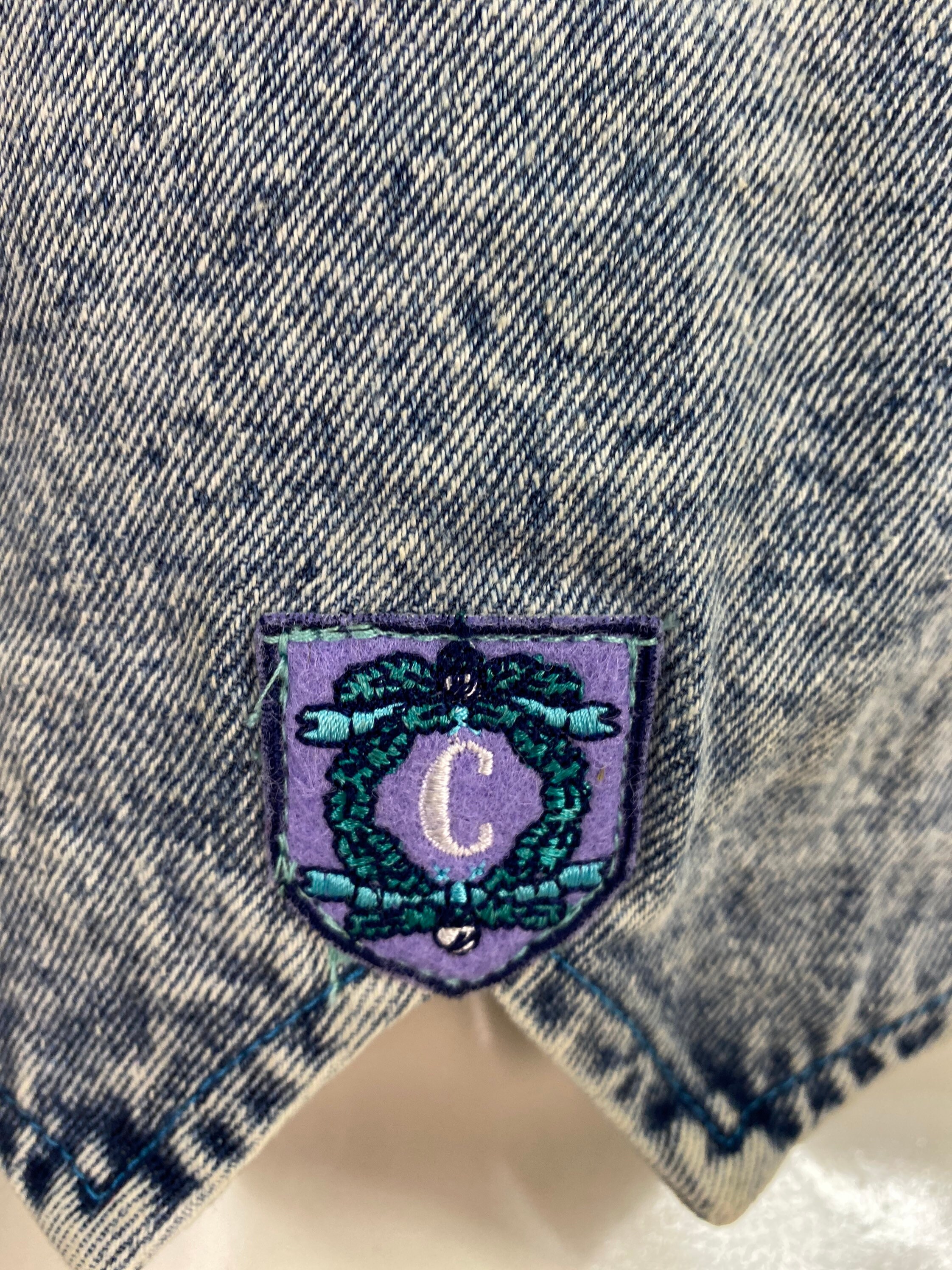 Acid Wash Cropped Denim Jacket Flashlights Denim Jacket Etsy