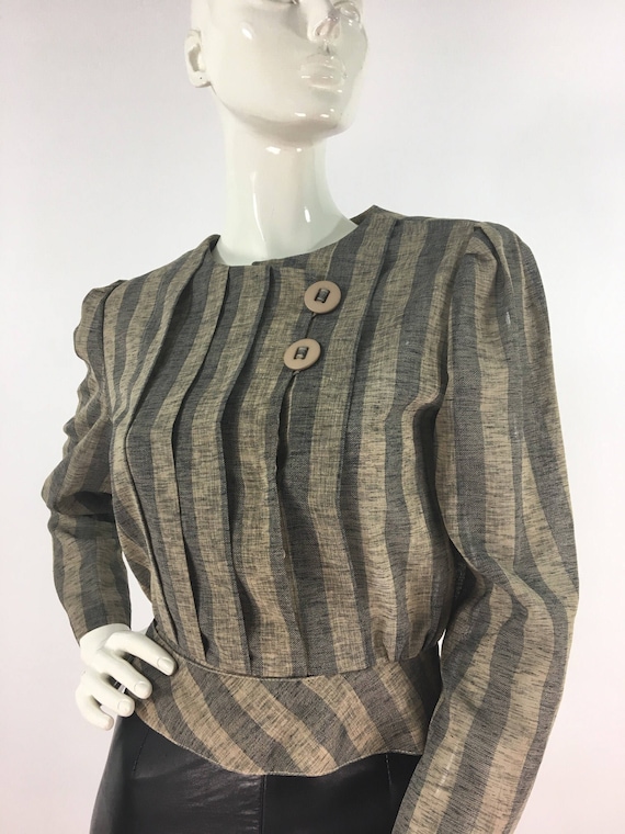 Vintage striped blouse, 70s blouse
