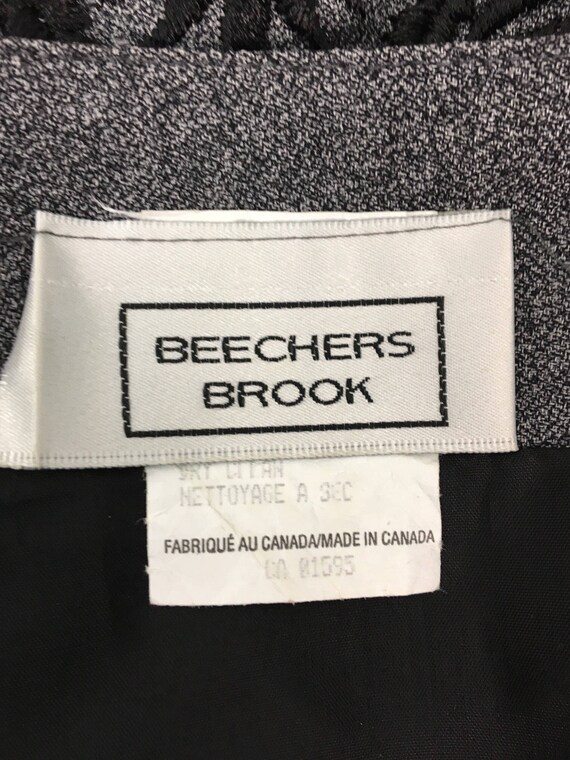 Vintage Beechers Brook grey skirt black embroider… - image 6