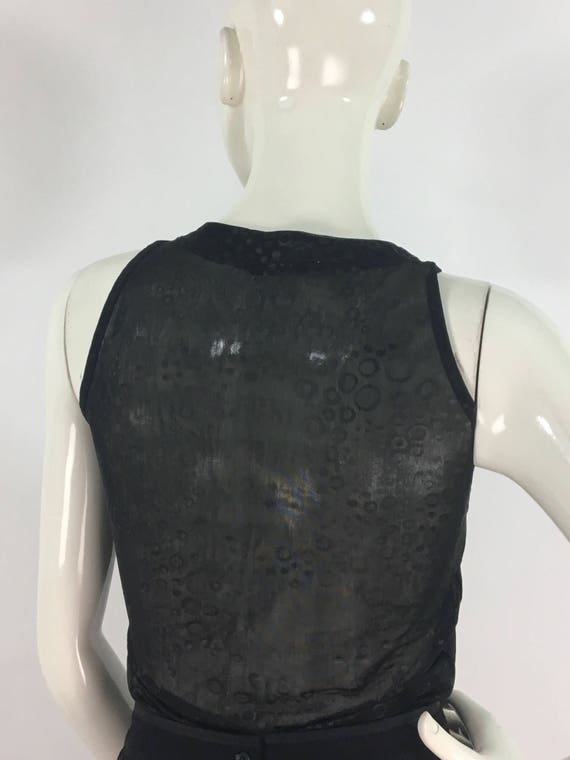 1980s sheer top, black sexy sheer top - image 2