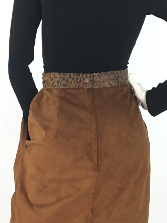 80s midi genuine leather skirt, 1980s leather ski… - image 9