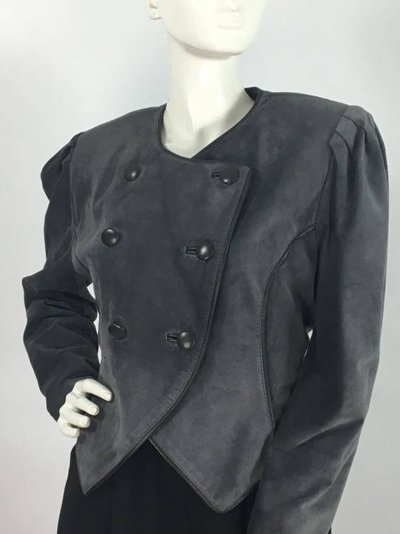 80s 90s Danier leather jacket/grey leather jacket - image 1