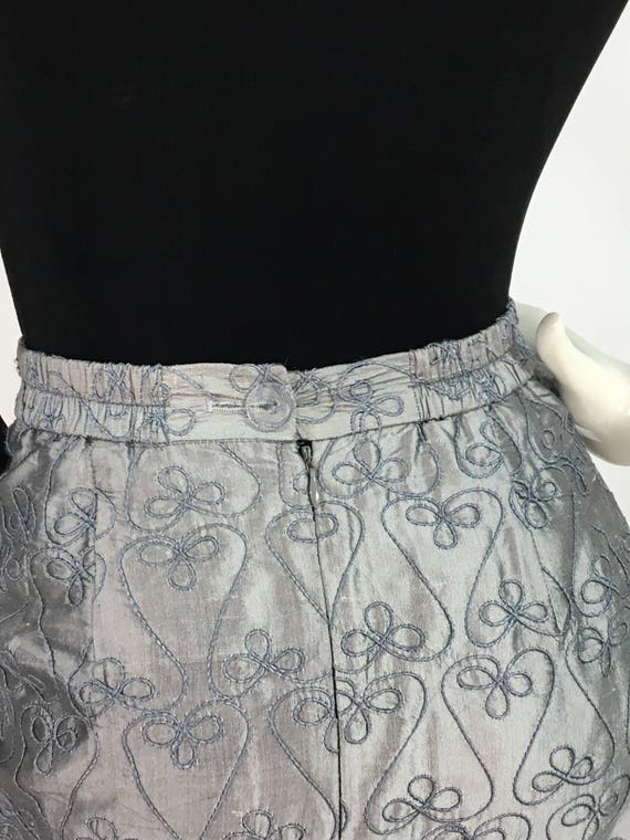 90s Lily & Taylor 100% silk skirt/1990s silk midi… - image 7