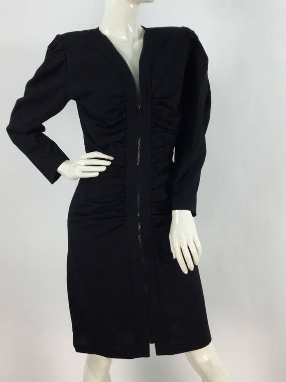 1980s zipper dress/80s dress - image 6