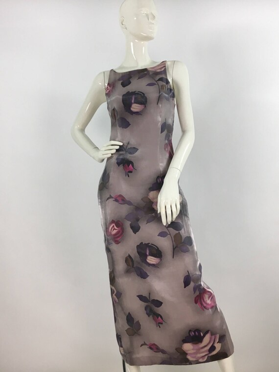 Vintage floral maxi dress/90s floral maxi/1990s Tw