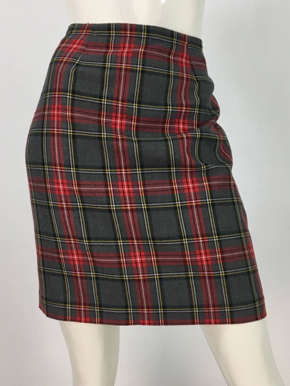 70s 80s plaid skirt/vintage plaid skirt Gem