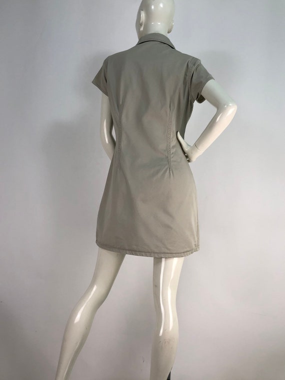 90s khaki dress/squeeze jeans dress/khaki dress - image 5