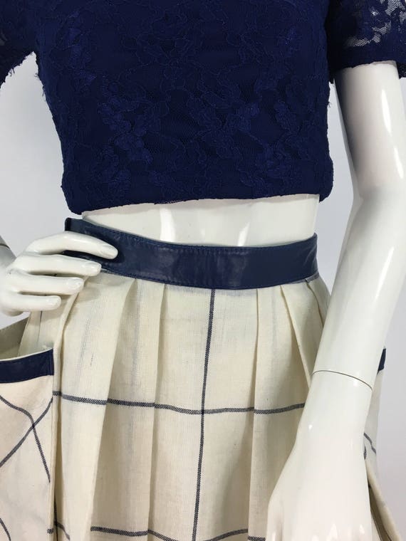 70s swing dress leather detail