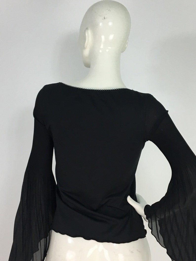 Black bell sleeve topBell sleeve blouseTessuti Collection
