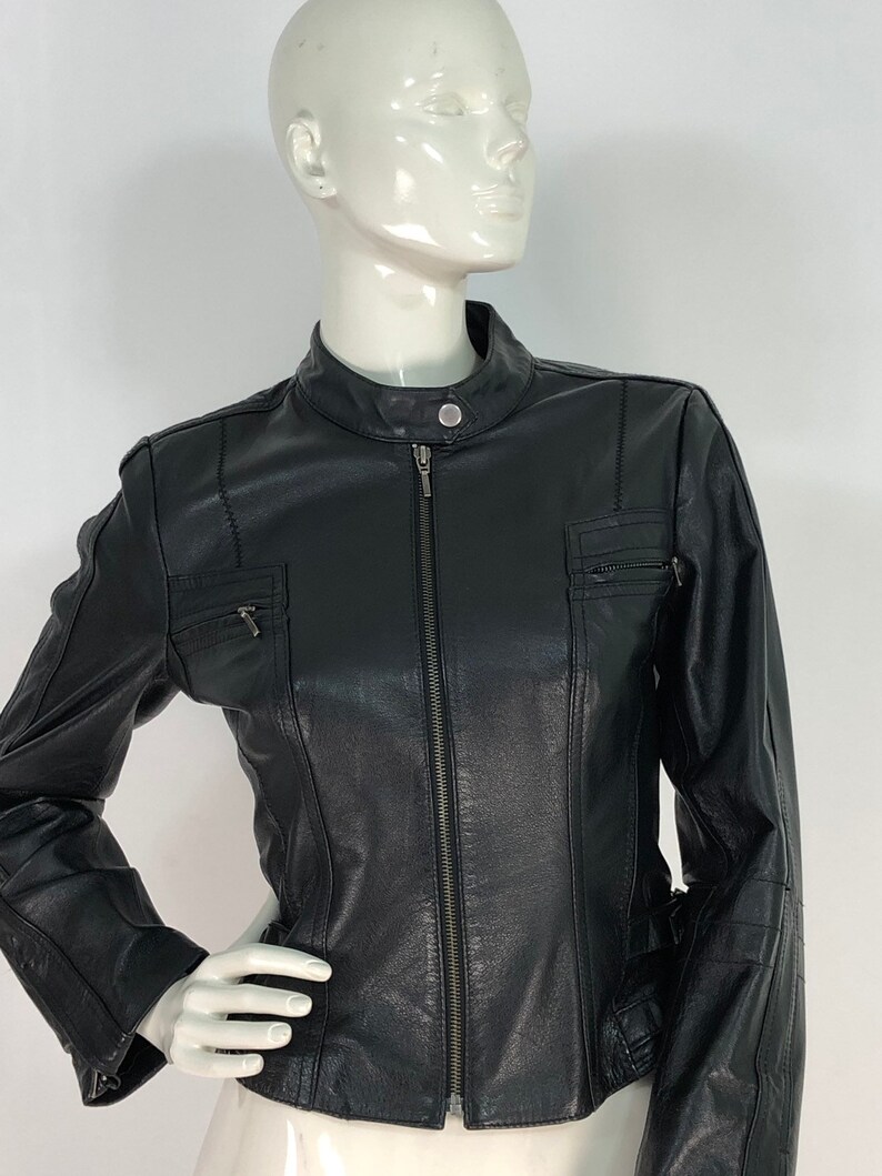 black leather jacket size 20