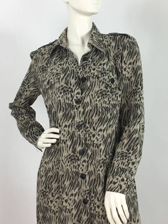 90s animal print dress/Algo midi dress - image 3