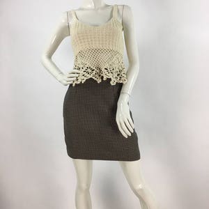des années 80 à carreaux mini jupe/1980 plaid jupe/vintage taille haute jupe