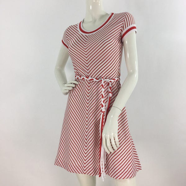 70s striped dress/1970s candy cane dress/striped vintage dress