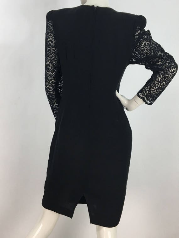 80s 90s black cocktail dress/Maggy London vintage… - image 6