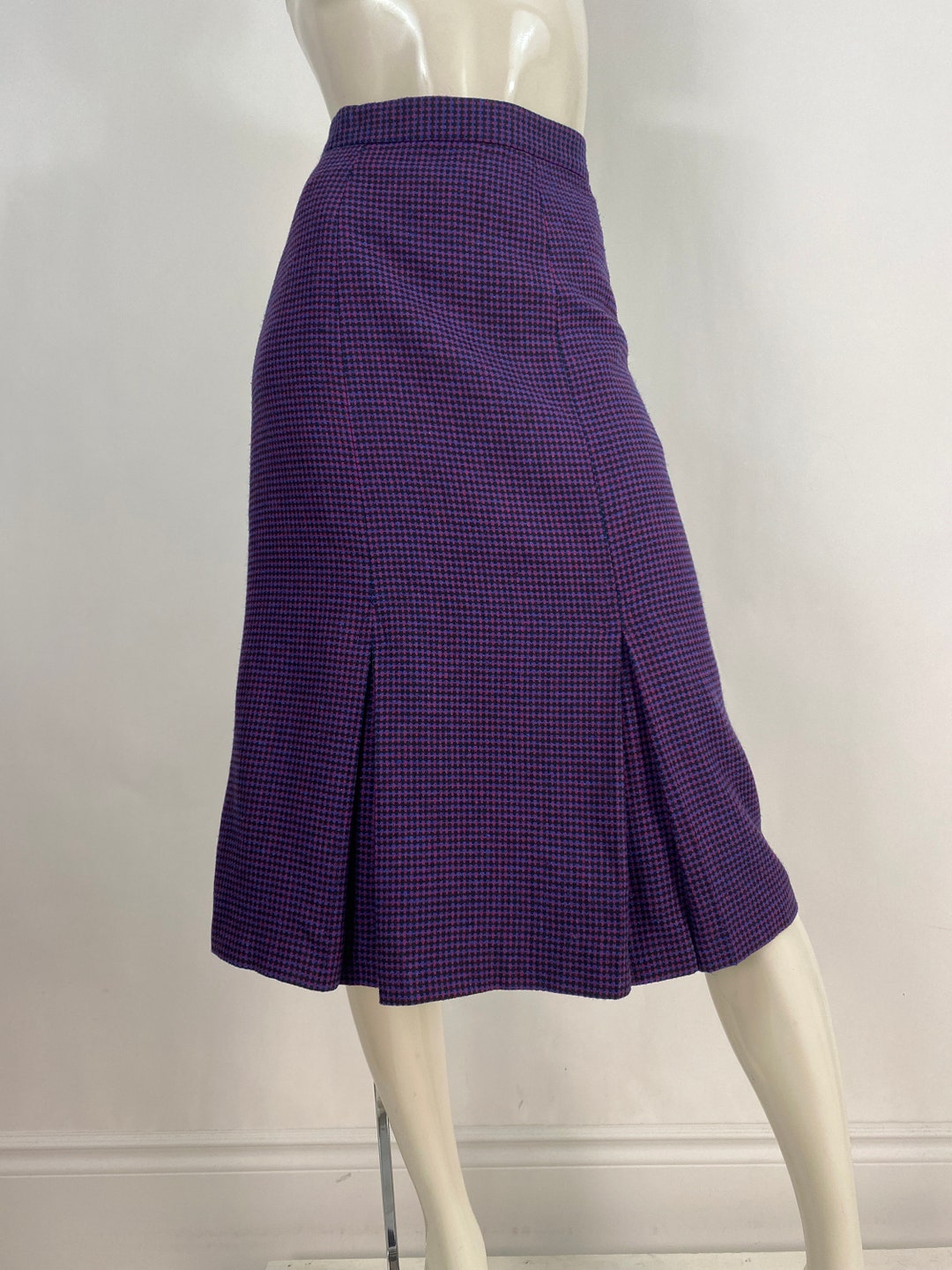Wool & Nylon Side Vent Midi Skirt main image 1