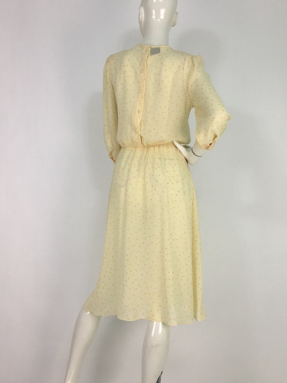 70s midi dress/yellow midi dress - image 2