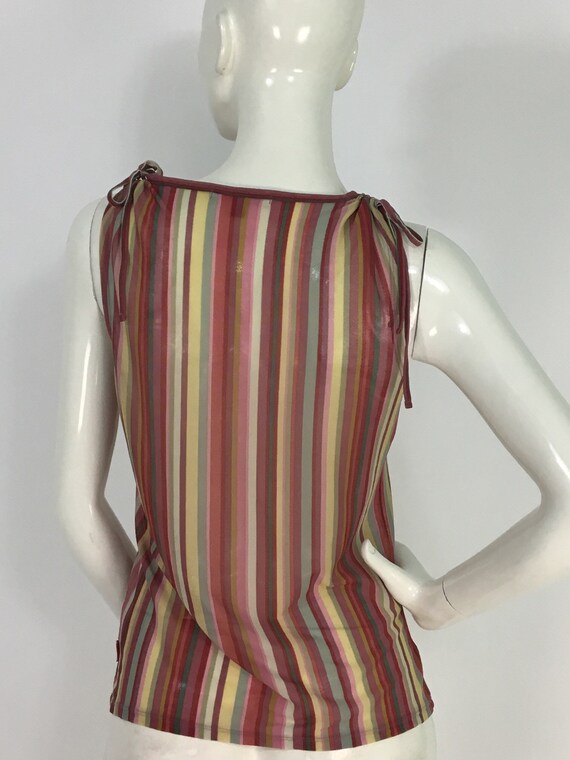 90s striped tank top/1990s sheer striped top/vint… - image 4