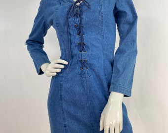 90s jean dress, 1990s denim dress