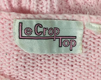 Vintage Le Crop Top womens pink pullover sweater 80s