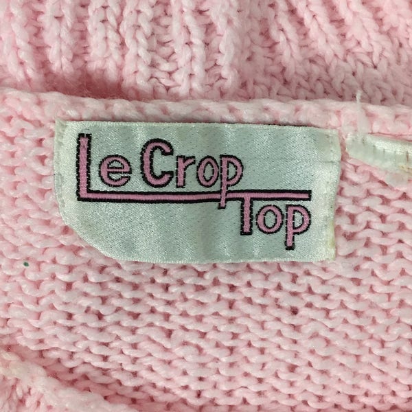 Vintage Le Crop Top womens pink pullover sweater 80s