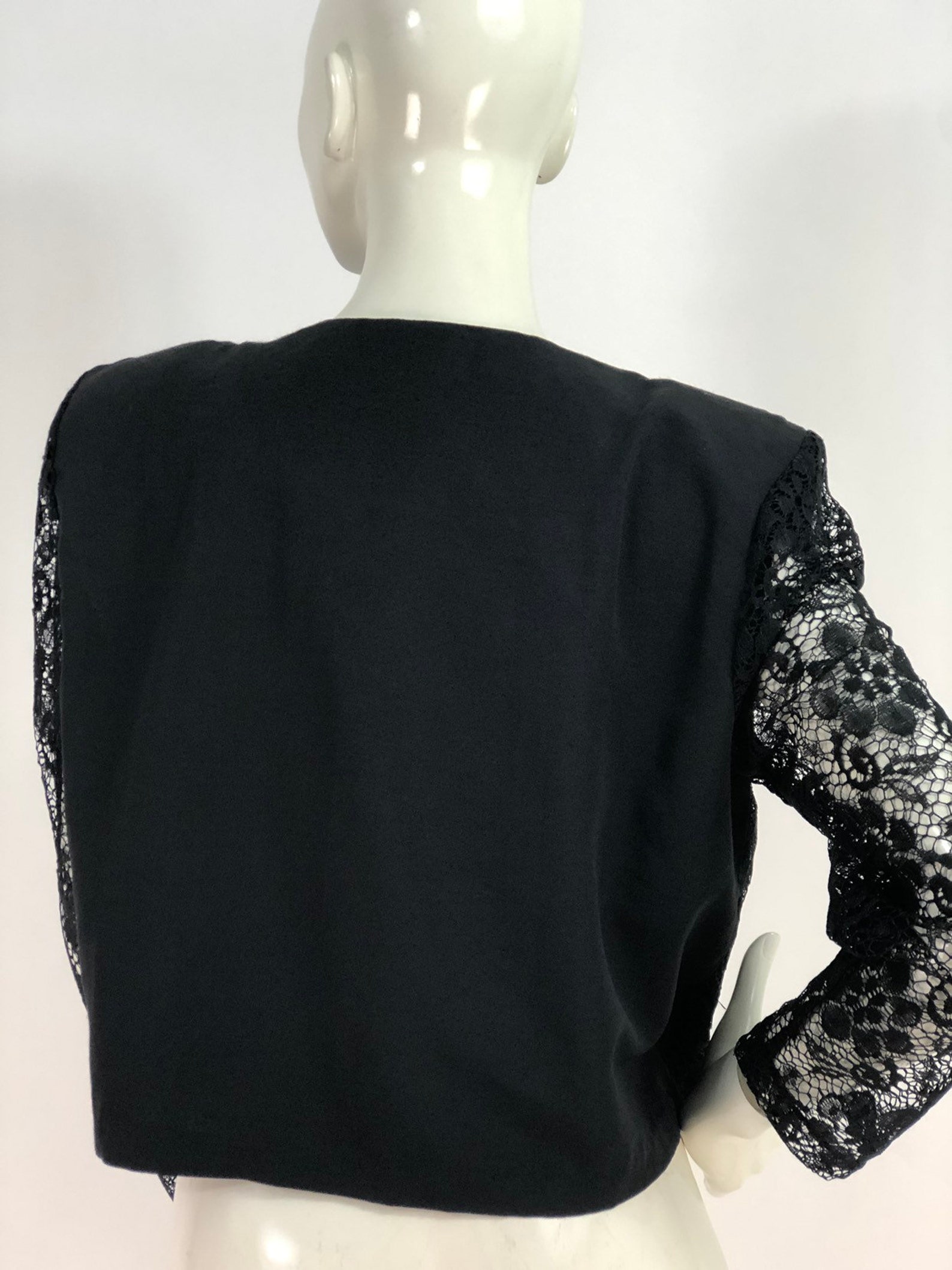 80s Shoulder Pads/1980s Lace Blazer Etsy