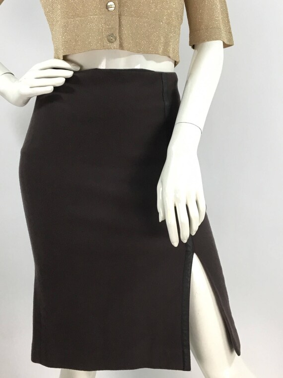 90s Club Monaco skirt/1990s wool stretch skirt/Clu