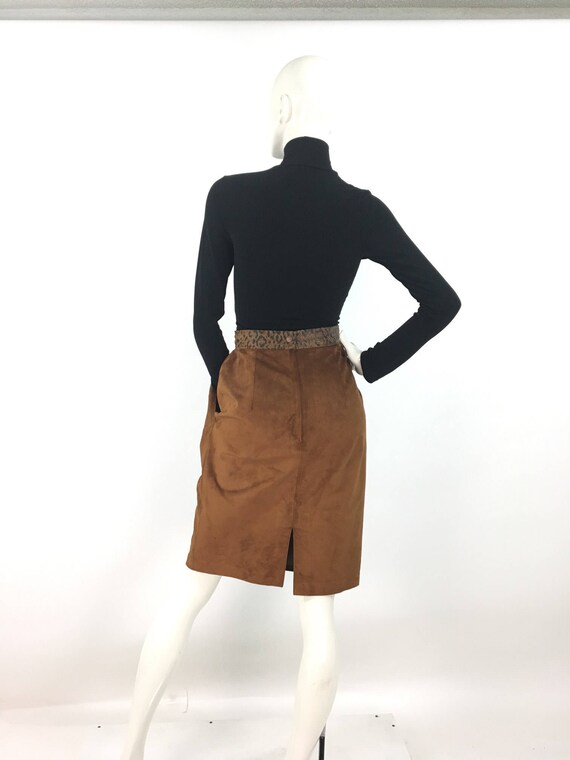 80s midi genuine leather skirt, 1980s leather ski… - image 6